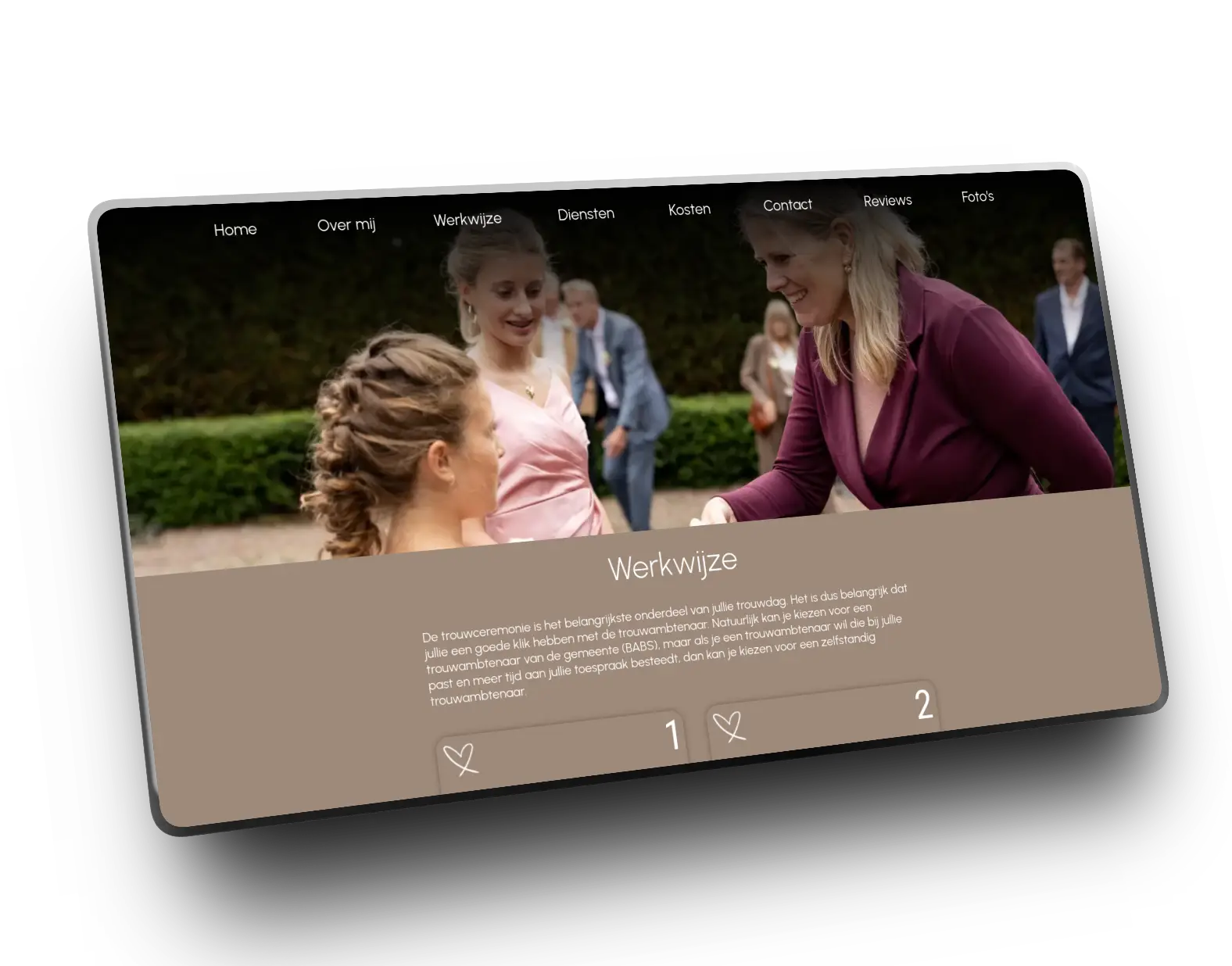 Een foto van de oude website van Marlies