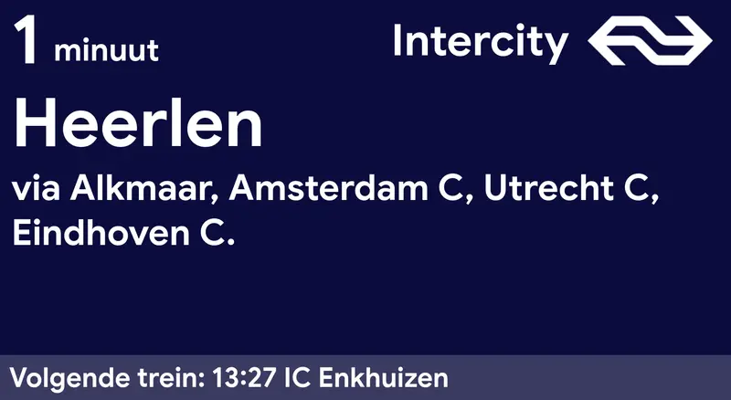 Screenshot van de NS Station Board webapp