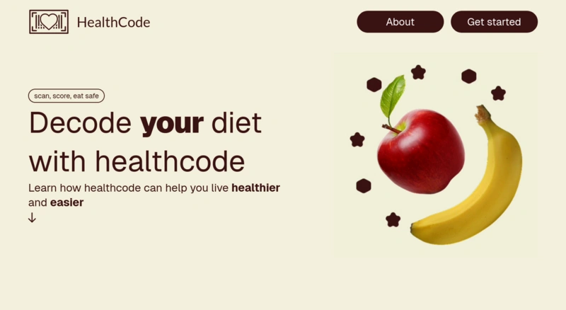 Screenshot van de Healthcode AI-webapp